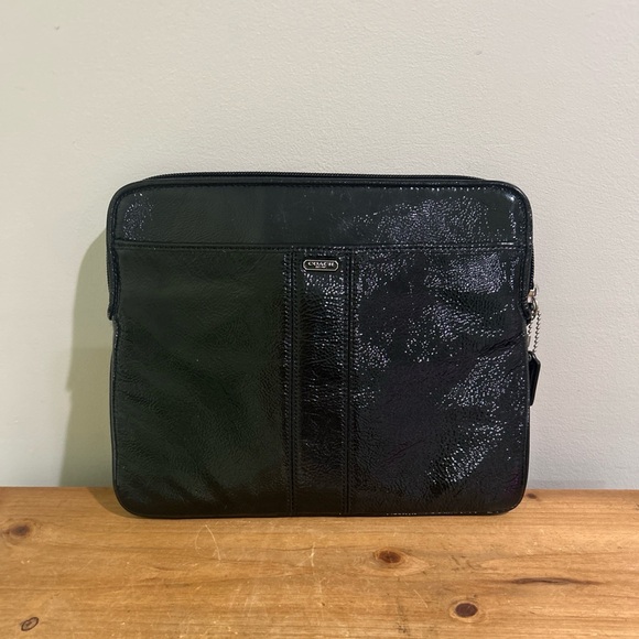 Coach Patent Leather Black IPad Tablet Case Cover Y2K - Picture 1 of 9
